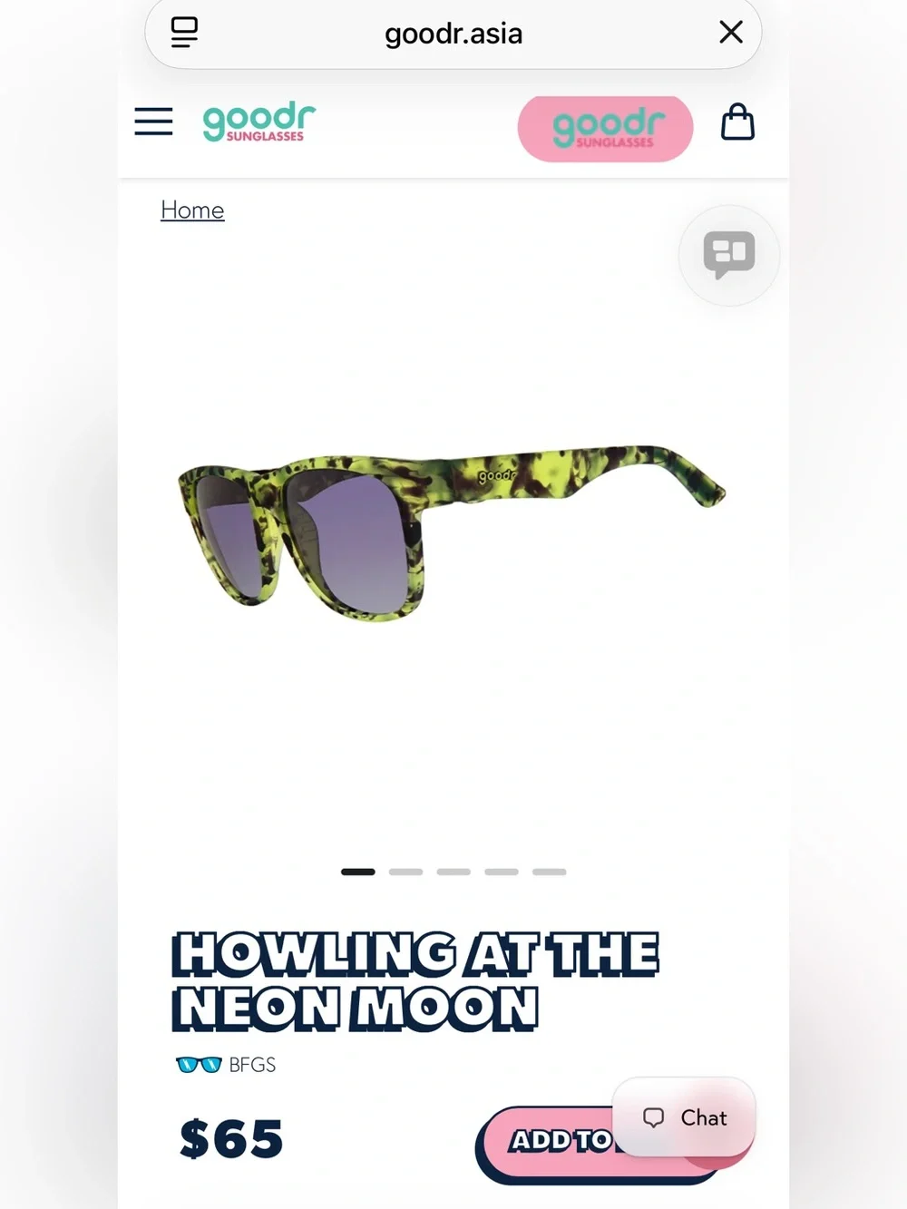 Goodr Limited Edition “Howling at the Neon Moon” Large Frame Polarized Sunglass